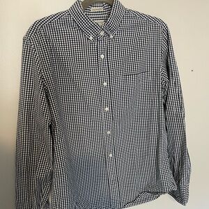 J. Crew Navy and White Checkered Shirt, M slim fit
